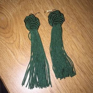 Vintage Green Tassle Earrings